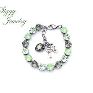 Swarovski Crystal Green and Black Diamond Bracelet